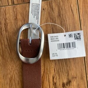 American Eagle Outfitters Rich Brown Belt with Sleek Silver Buckle